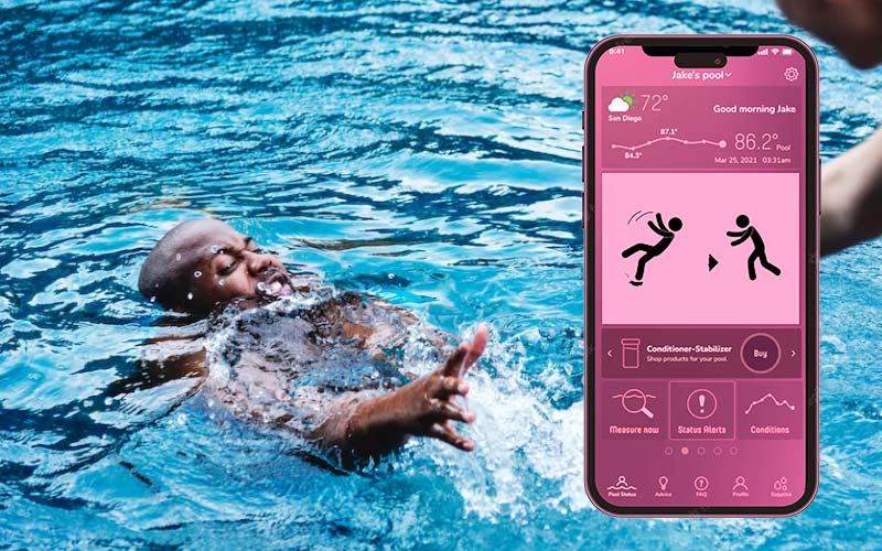 Fall detection technology: Some smart pool monitors can detect and warn of falls in water by examining sudden changes in height.